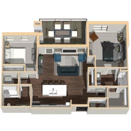 1,117 SF Two Bedroom Apartment Home at Vue 178 in Omaha, NE