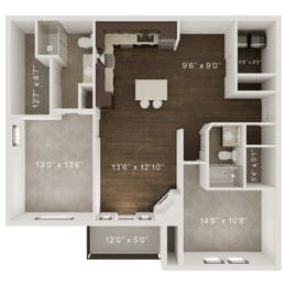 2 Bedroom 2 Bathroom Floor Plan at Whispering Hills, Nebraska