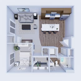 One bedroom floor plant at Heartland Flats in Beatrice, NE