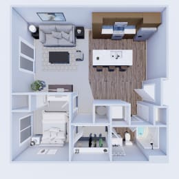 One bedroom floor plant at Heartland Flats in Beatrice, NE