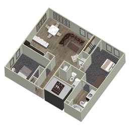  Floor Plan 2 Bedroom, 2 Bathroom W