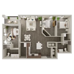  Floor Plan 3 Bedroom, 2 Bathroom - 1426 SF