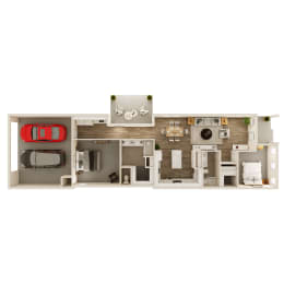 1,377 SF 2 Bed 2 Bath The Leopold Floor Plan at Hawthorne Heights in Bentonville, AR