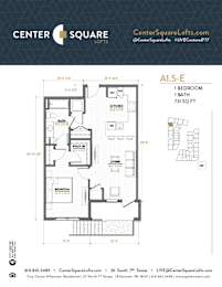 A15E Floor Plan at Center Square Lofts East, Pennsylvania, 18101
