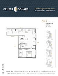 A5E Floor Plan at Center Square Lofts East, Pennsylvania, 18101