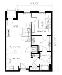 Alph31T Floor Plan at 1010 Apartments, Pennsylvania