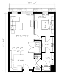 Alph33T Floor Plan at 1010 Apartments, Allentown, PA, 18101