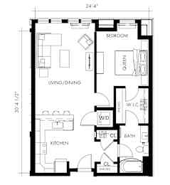 Alph341T Floor Plan at 1010 Apartments, Allentown, 18101