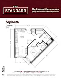 Alpha2S Floor Plan at The Standard Apartments, Allentown, PA