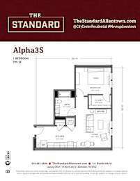 Alpha3S Floor Plan at The Standard Apartments, Allentown