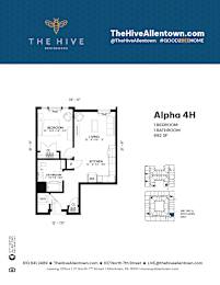 1 bed 1 bath Y at The Hive Apartments, Allentown, Pennsylvania