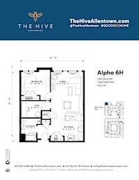 1 bedroom 1 bathroom F at The Hive Apartments, Allentown 18101