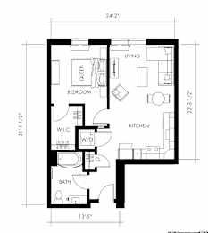 Alpha6T Floor Plan at 1010 Apartments, Allentown