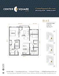 B14E Floor Plan at Center Square Lofts East, Pennsylvania, 18101