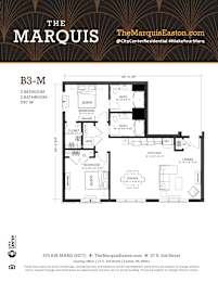 A floor plan for an apartment at The Marquis in Easton.