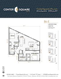 B6E Floor Plan at Center Square Lofts East, Pennsylvania