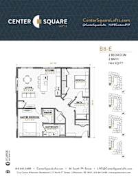 B8E Floor Plan at Center Square Lofts East, Allentown, PA 18101