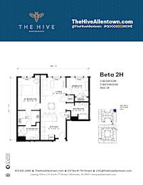 2 bedroom 2 bathroom A at The Hive Apartments, Allentown, PA, 18101