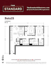 Beta2S Floor Plan at The Standard Apartments, Allentown, PA