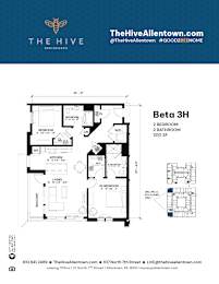 1 bed 1 bath V at The Hive Apartments, Allentown, PA, 18101