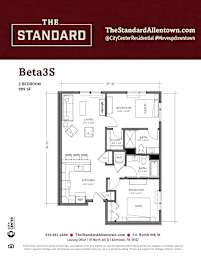 Beta3S Floor Plan at The Standard Apartments, Allentown, 18101
