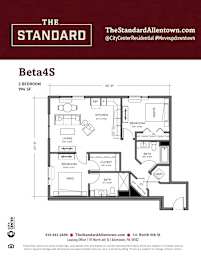 Beta4S Floor Plan at The Standard Apartments, Allentown, Pennsylvania