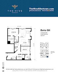 2 bedroom 2 bathroom B at The Hive Apartments, Allentown, PA