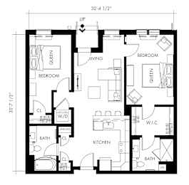 Beta62T Floor Plan at 1010 Apartments, Allentown, Pennsylvania