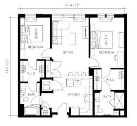 Beta63T Floor Plan at 1010 Apartments, Allentown