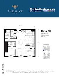 1 bedroom 1 bathroom L at The Hive Apartments, Allentown, PA