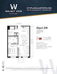 1 bed 1 bath A at Walnut View Apartments, Allentown, Pennsylvania