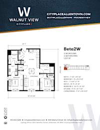 2 bed 2 bath A at Walnut View Apartments, Allentown, 18102