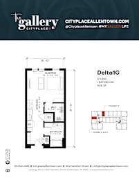 studio 1 bath at The Gallery Apartment Homes Apartments, Allentown