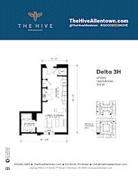 1 bedroom 1 bathroom at The Hive Apartments, Allentown, Pennsylvania