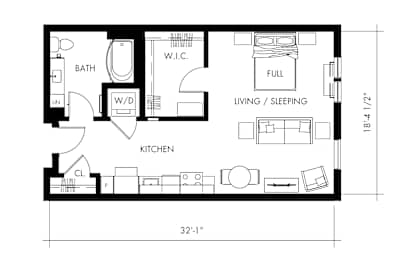 Delta3T Floor Plan at 1010 Apartments, Allentown, 18101