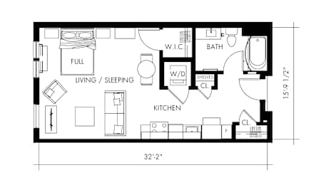 Delta4T Floor Plan at 1010 Apartments, Allentown, Pennsylvania