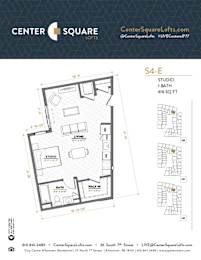 S4E Floor Plan at Center Square Lofts East, Pennsylvania, 18101