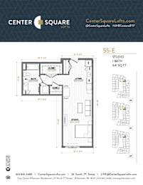 S5E Floor Plan at Center Square Lofts East, Allentown, PA 18101