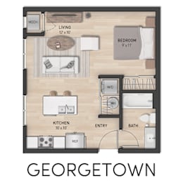 Studio Apartment floor plan in Hudsonville, MI