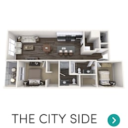 2 bedroom apartment floor plan at Arena Place Apartments in Grand Rapids, MI