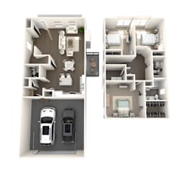 3 bedroom 2.5 bathroom townhome floor plan Aspen Lakes Estates in Holt, MI
