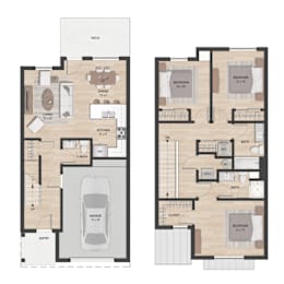 3 bedroom townhome floorplan in Hudsonville, MI | Elmwood Lake Apartments in Hudsonville MI
