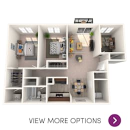 3 bedroom floor plan at Okemos Apartments | Knob Hill Apartments in Okemos, MI