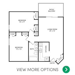 2 bedroom apartment floor plans in East Lansing, MI near Michigan State University | River Park