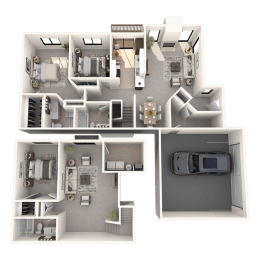 3 bedroom apartments in Novi, MI | Floor plan at River Oaks West Apartments in Novi, MI 48375