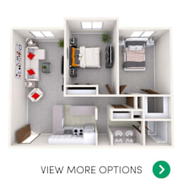 2 bedroom apartment floor plans in East Lansing, MI near Michigan State University | The Oaks