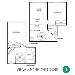 2 bedroom apartment floor plans in East Lansing, MI near Michigan State University | The Oaks