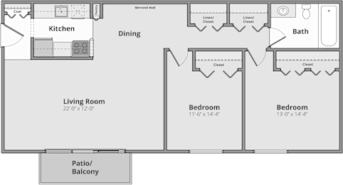 Liberty Floor Plan at Apple Ridge Apartments - Livonia, MI, Livonia, 48152