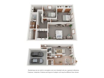 Floor Plan  3 Bed | 1.5 Bath 2-Story + Closet