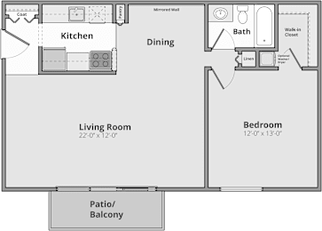 Melrose Floor Plan at Apple Ridge Apartments - Livonia, MI, Livonia, Michigan